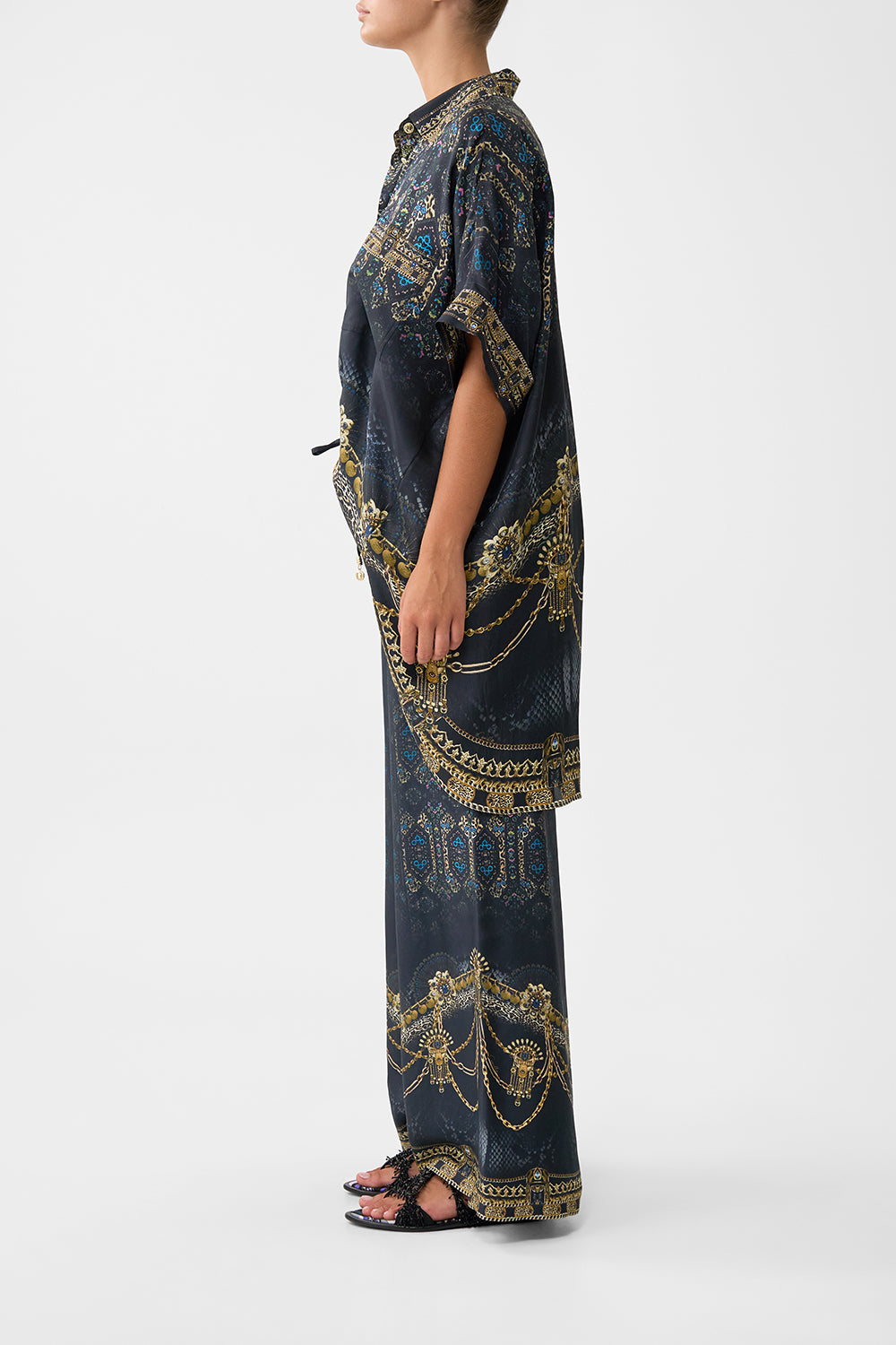 The CAMILLA LOUNGE PANT SONG OF THE SOLSTICE in our  print.