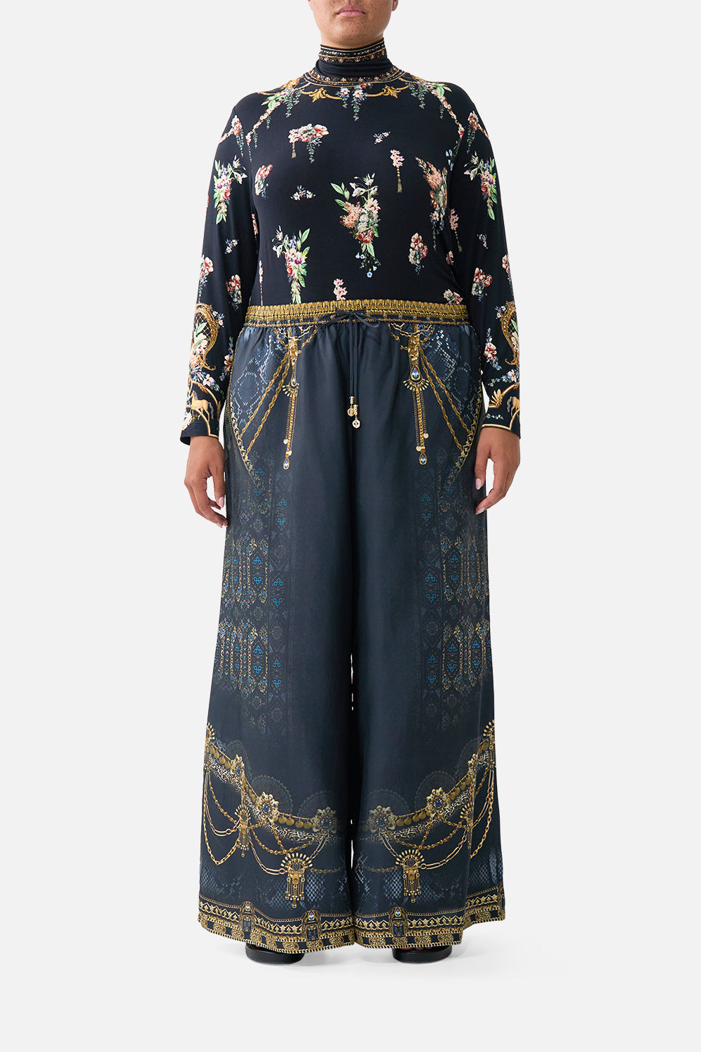 The CAMILLA LOUNGE PANT SONG OF THE SOLSTICE in our  print.