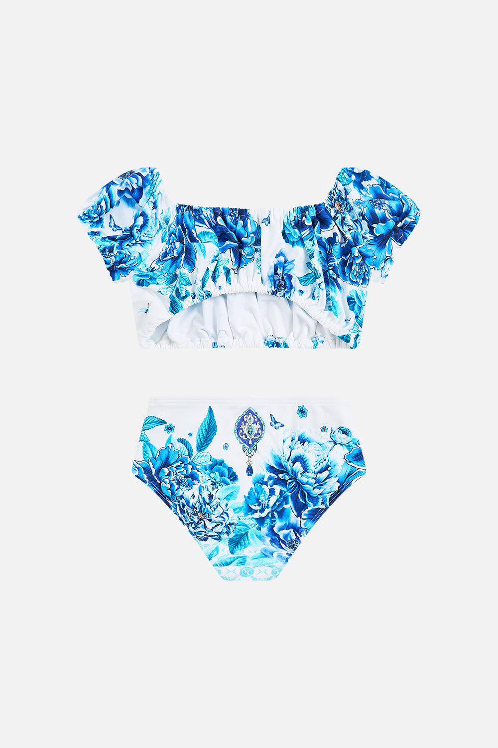 CONJUNTO DE BIKINI INFANTIL CON HOMBROS DESCUBIERTOS Y MANGAS ABULLONADAS A CERAMIC GARDEN