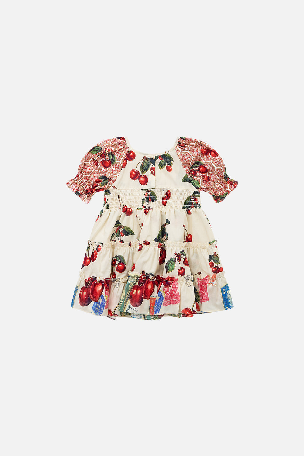 VESTIDO ESCALONADO PARA BEBÉS CON MANGA ABULLONADA NOTAS DE LA CARRETERA