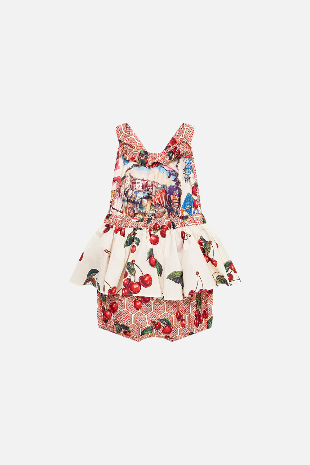 VESTIDO CRUZADO CON VOLANTES PARA BEBÉS APUNTES DEL CAMINO