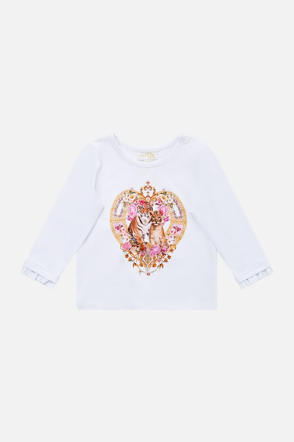 BABIES LONG SLEEVE TEE WITH FRILL CUFF TILED IN TIME