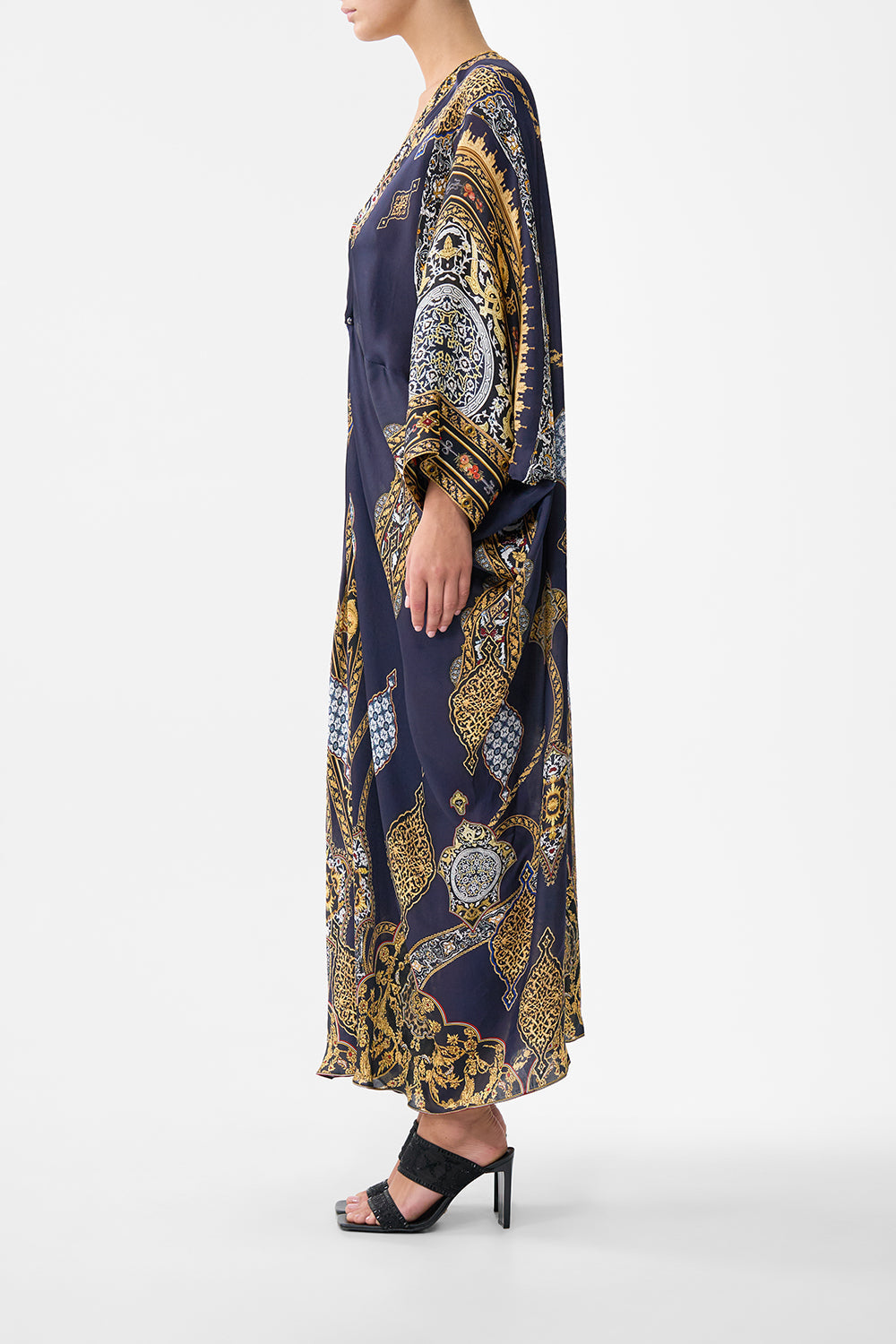 The CAMILLA pierced v neck kaftan from our print the imperial gate