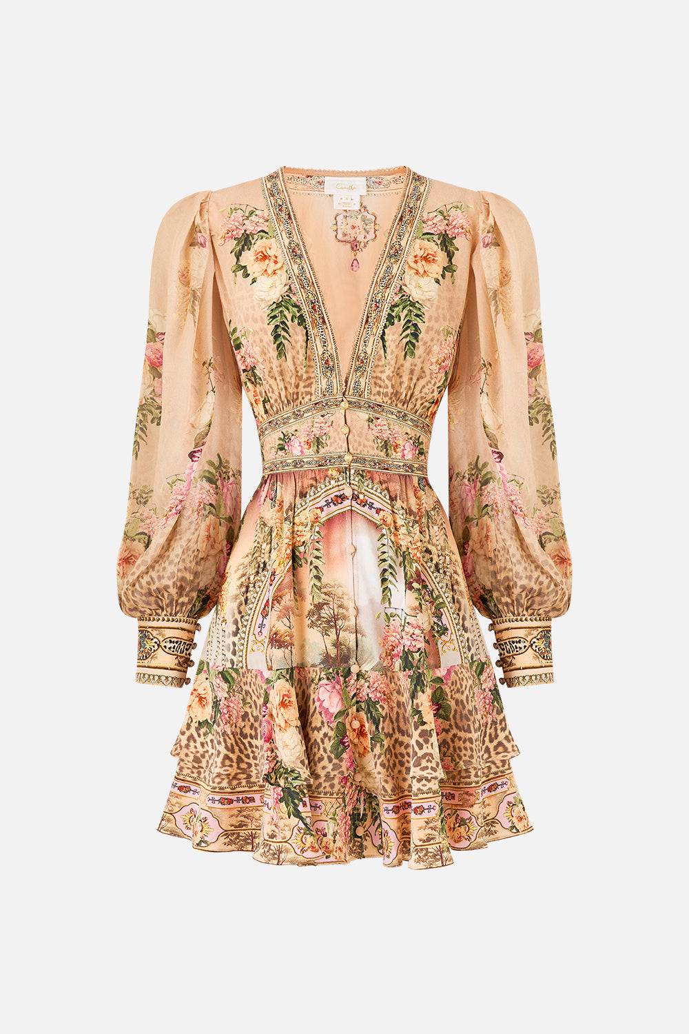 VESTIDO ABOTONADO CON VOLANTES ACUARELA MARAVILLOSA