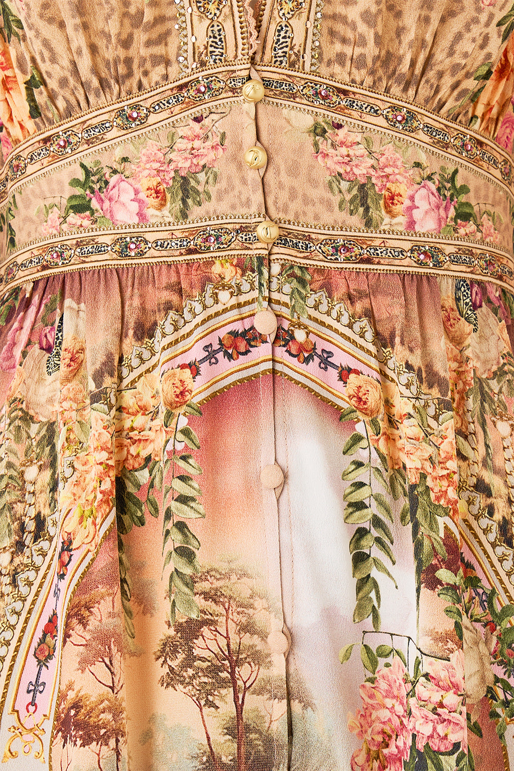 VESTIDO ABOTONADO CON VOLANTES ACUARELA MARAVILLOSA