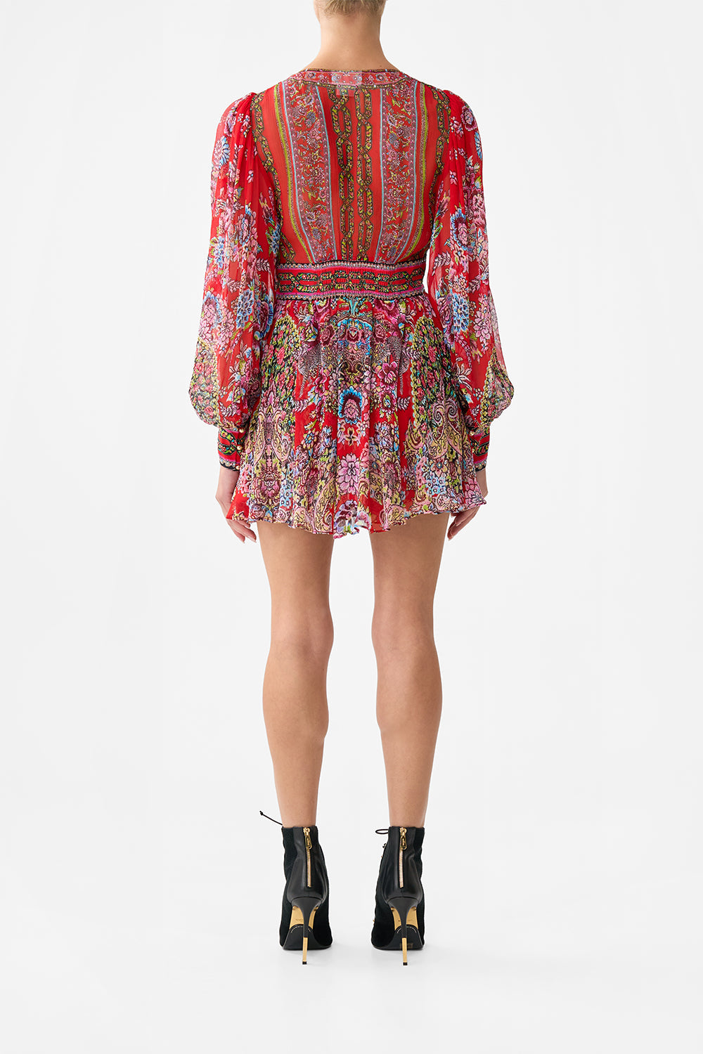 VESTIDO CORTO CON MANGA TIPO BLUSA ARTESANOS DE ANATOLIA