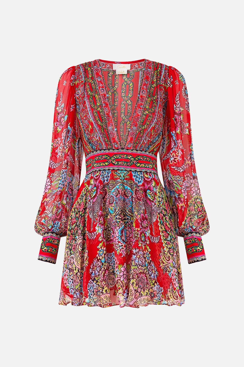 SHORT DRESS WITH BLOUSON SLEEVE ARTISANS OF ANATOLIA