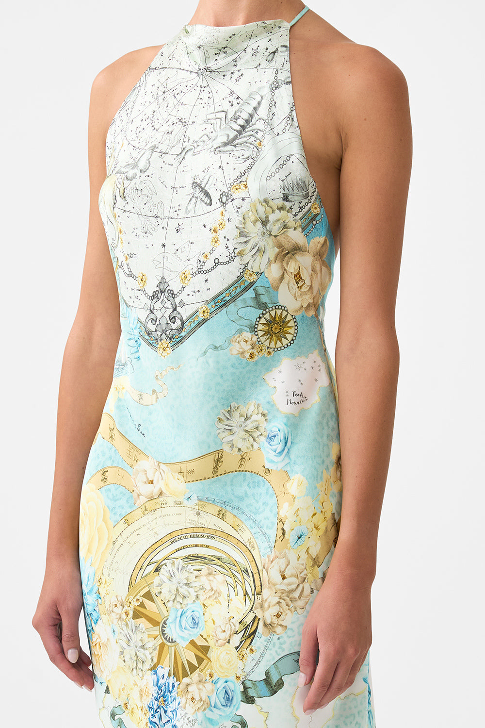My Lucky Stars Halter Chain Slip Dress