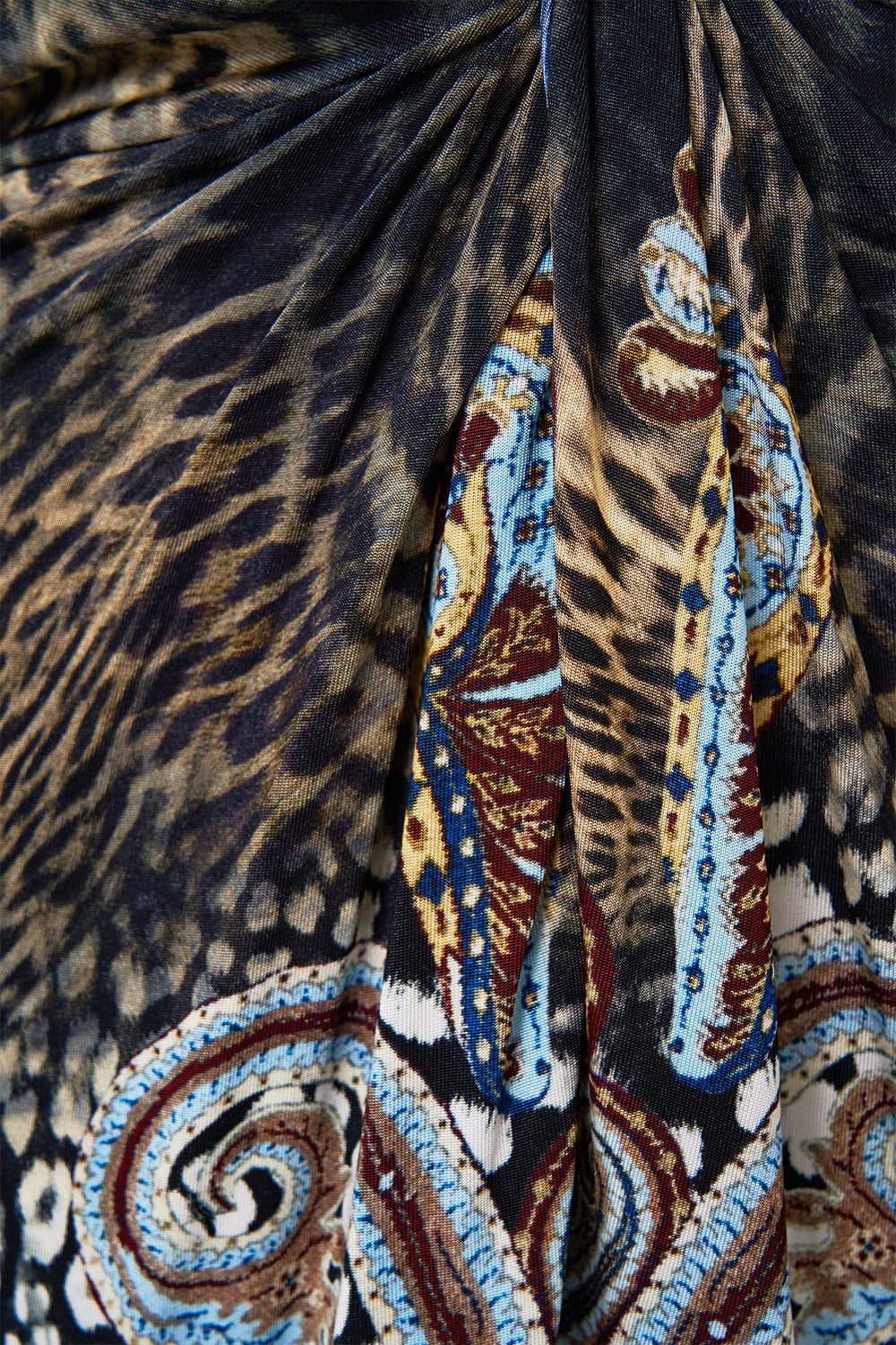 The CAMILLA twist front dress from our print Istanbul animalia