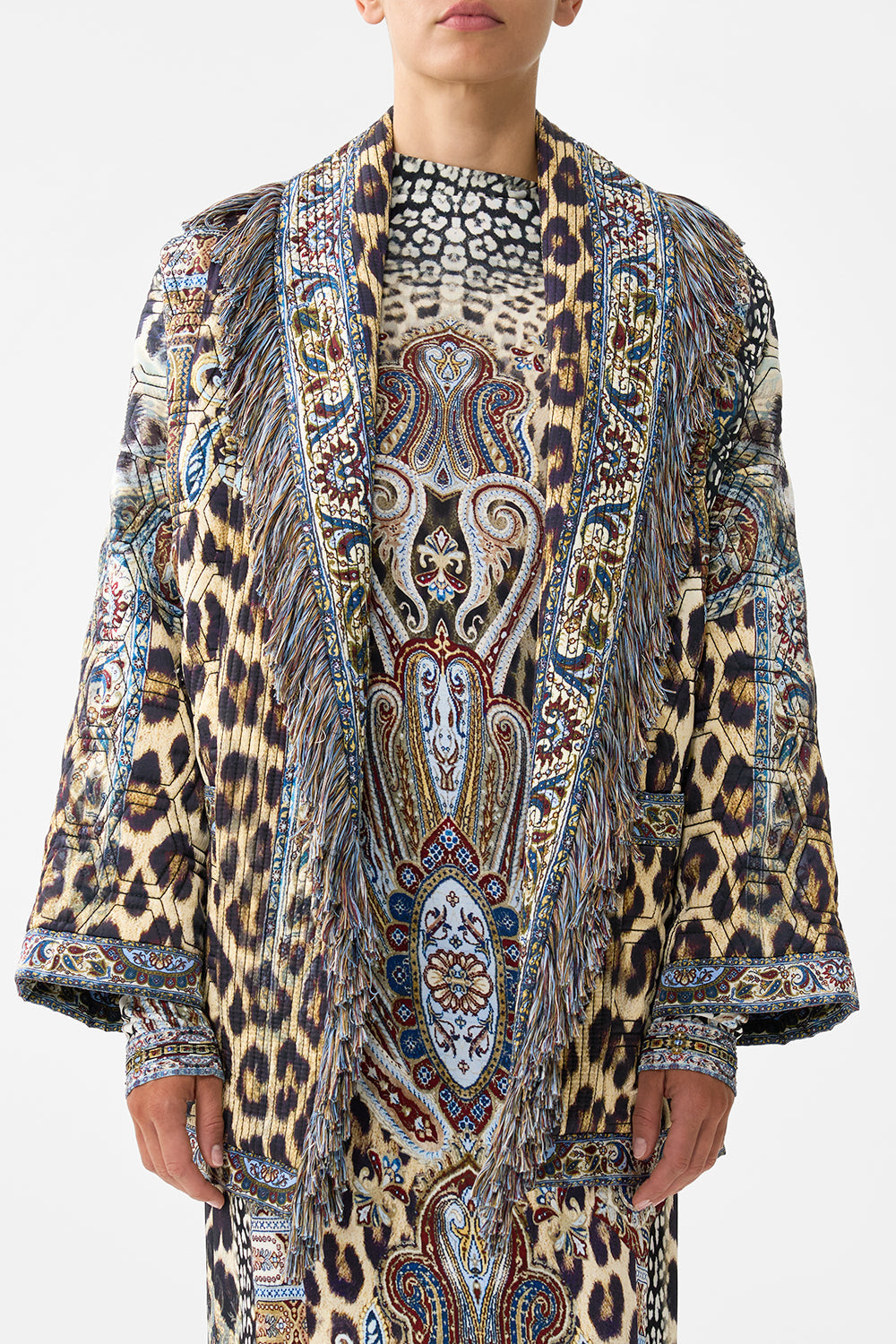 QUILTED ROLL COLLAR COAT ISTANBUL ANIMALIA