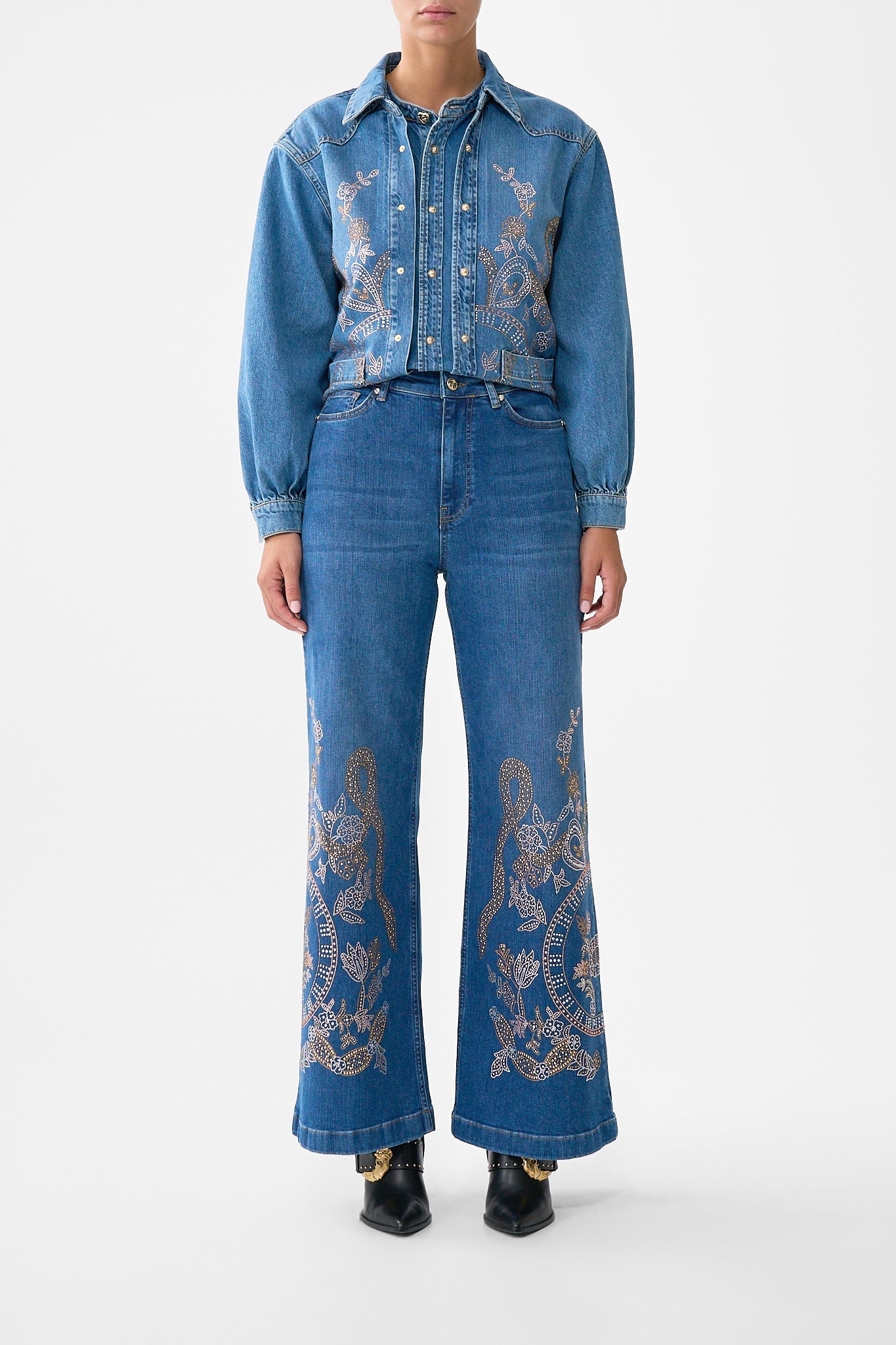 The Denim Jenna Ace Of Lace High Waisted Flare | CAMILLA US – CAMILLA