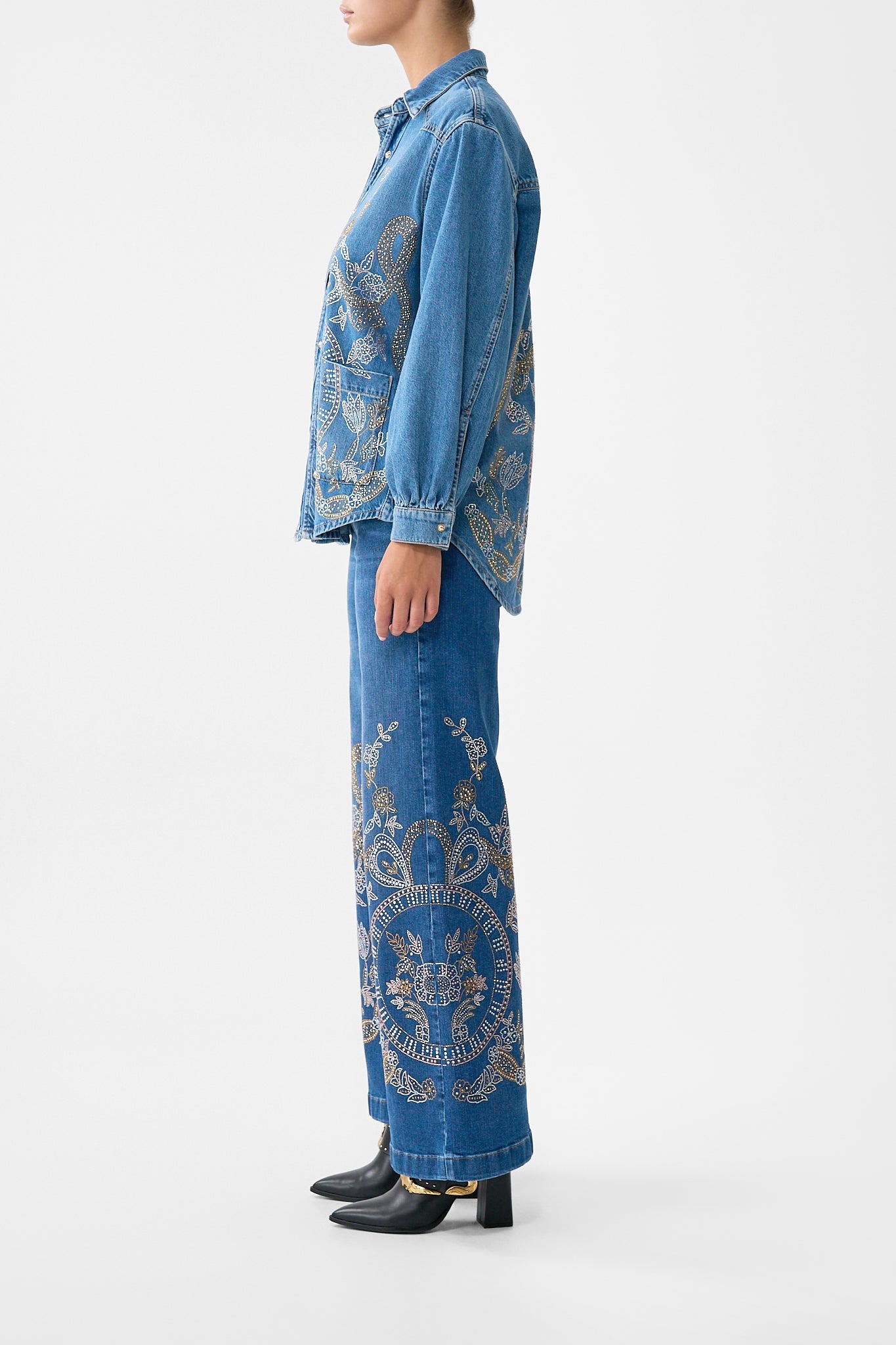 The Denim Lalita Ace Of Lace Long Line Shirt | CAMILLA US – CAMILLA