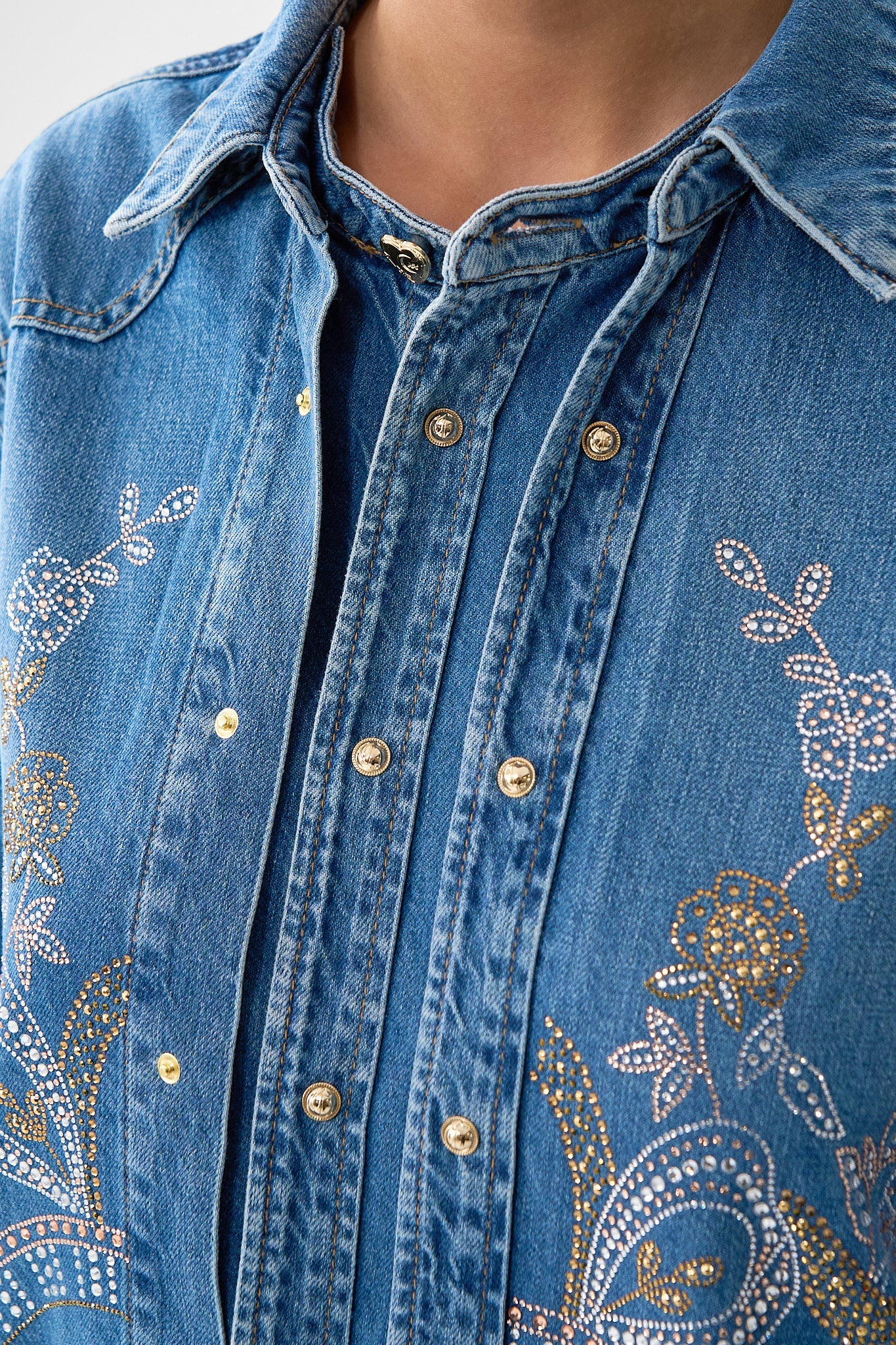 ⭕️AtLast＆Co アットラスト DENIM SHIRT Lot311 The Denim Lalita Ace Of Lace Long Line Shirt | CAMILLA US – CAMILLA