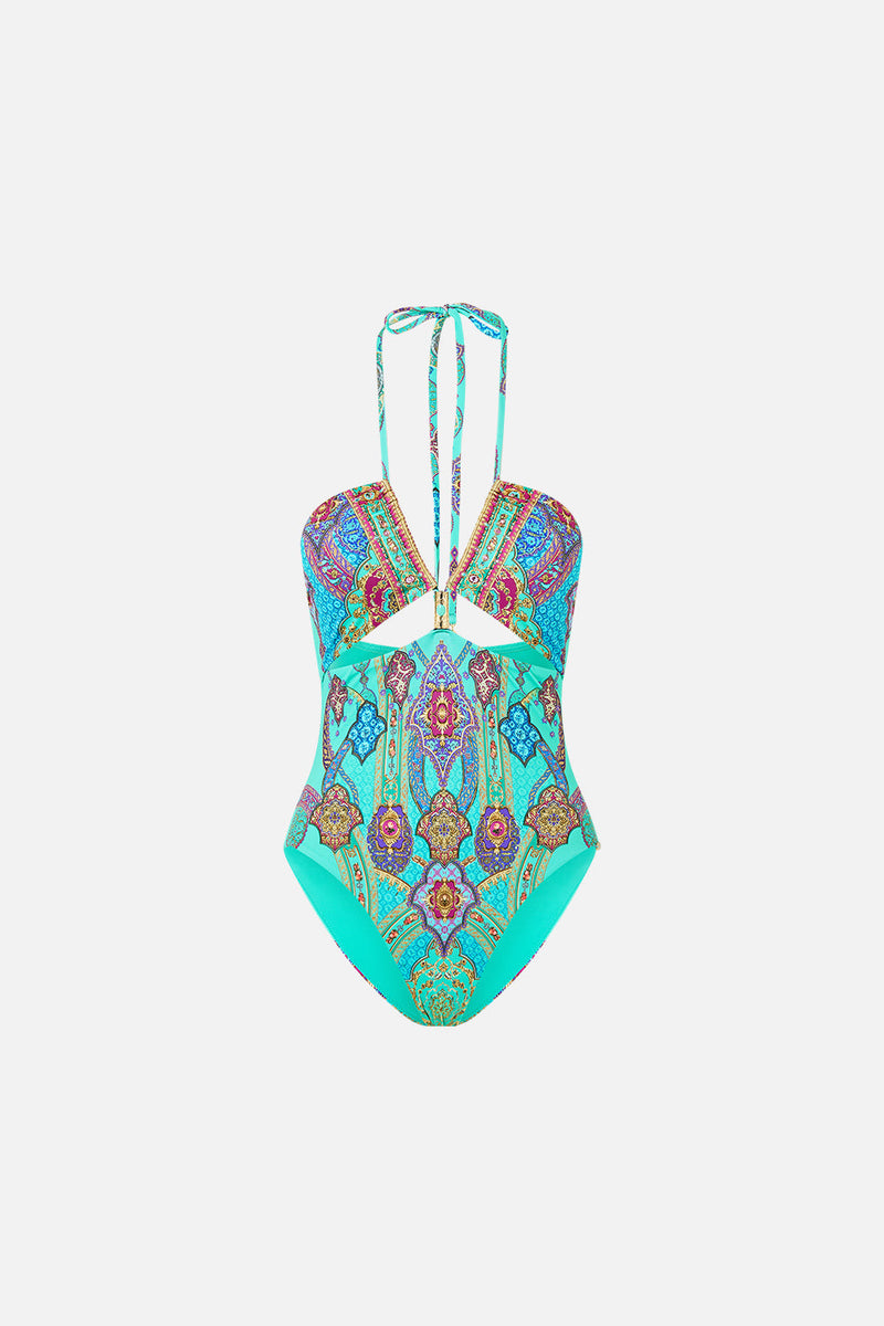 Indigo Mirage Cut-Out Halter One-Piece Swimsuit main image 1