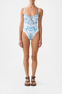 LACE UP UNDERWIRE MOULDED CUP ONE PIECE ISNIK LULLABY