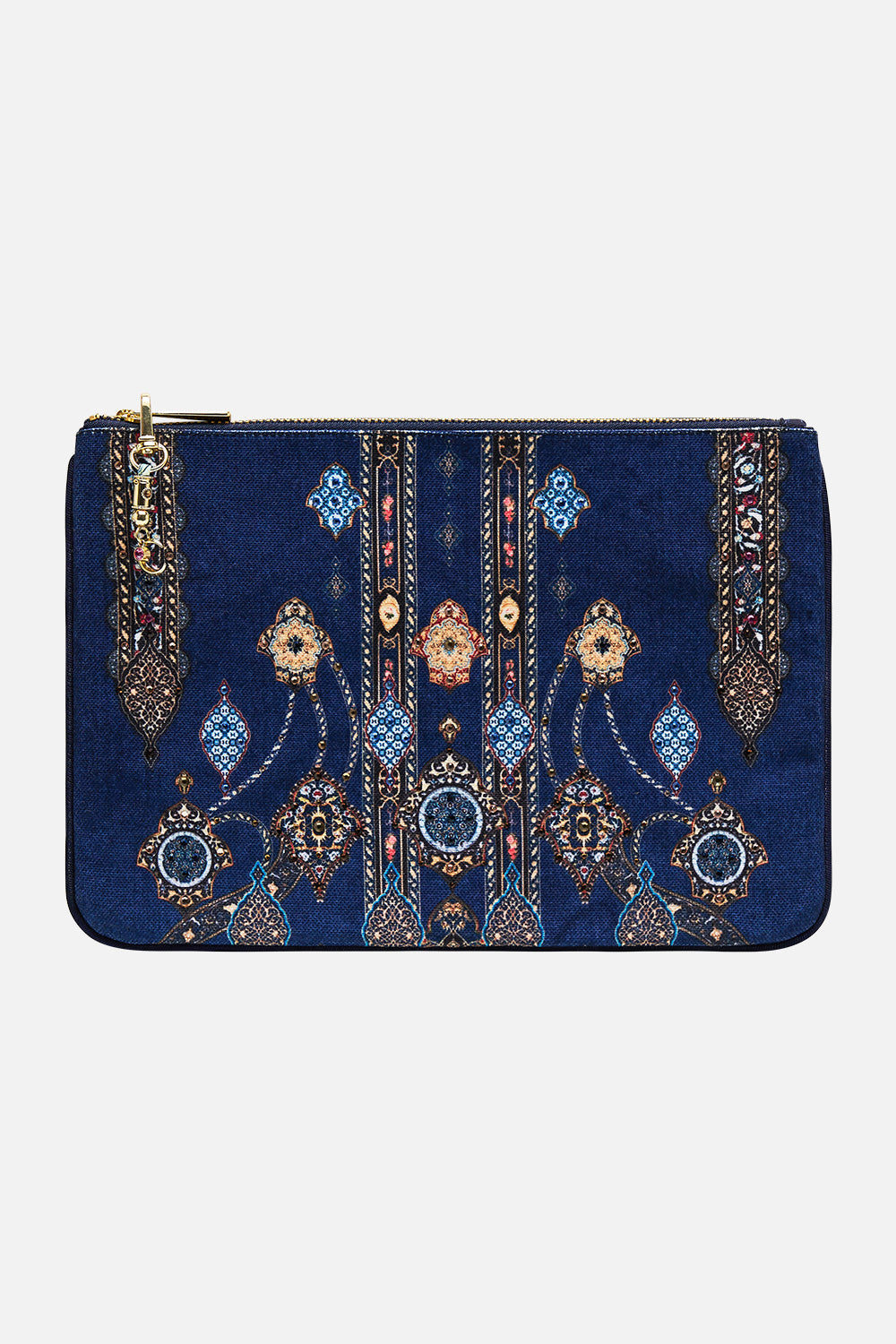 The CAMILLA SMALL CANVAS CLUTCH THE IMPERIAL GATE in our THE IMPERIAL GATE print.