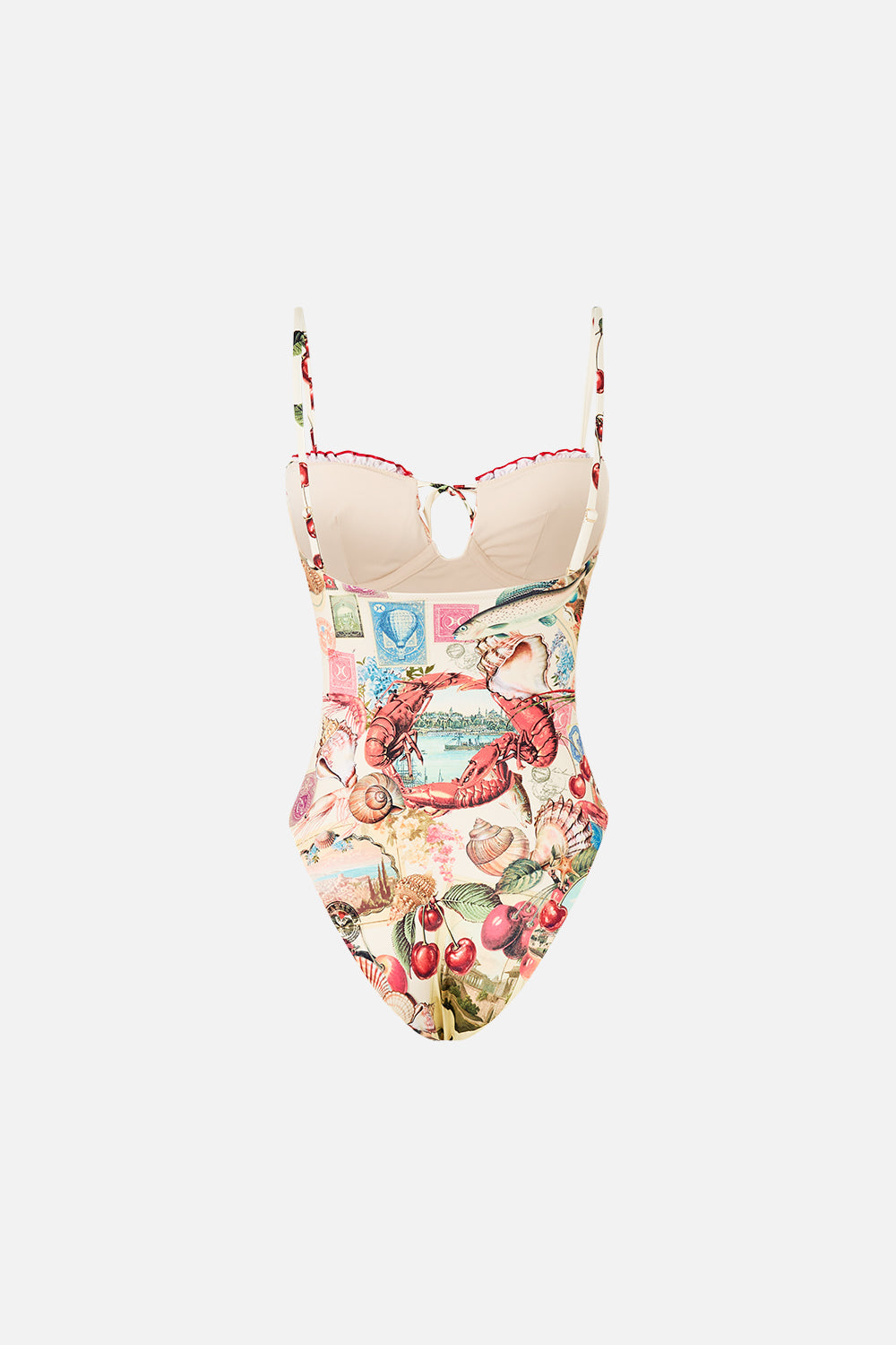 RUCHED CUP UNDERWIRE ONE PIECE WITH TIE FRONT NOTES FROM THE ROAD