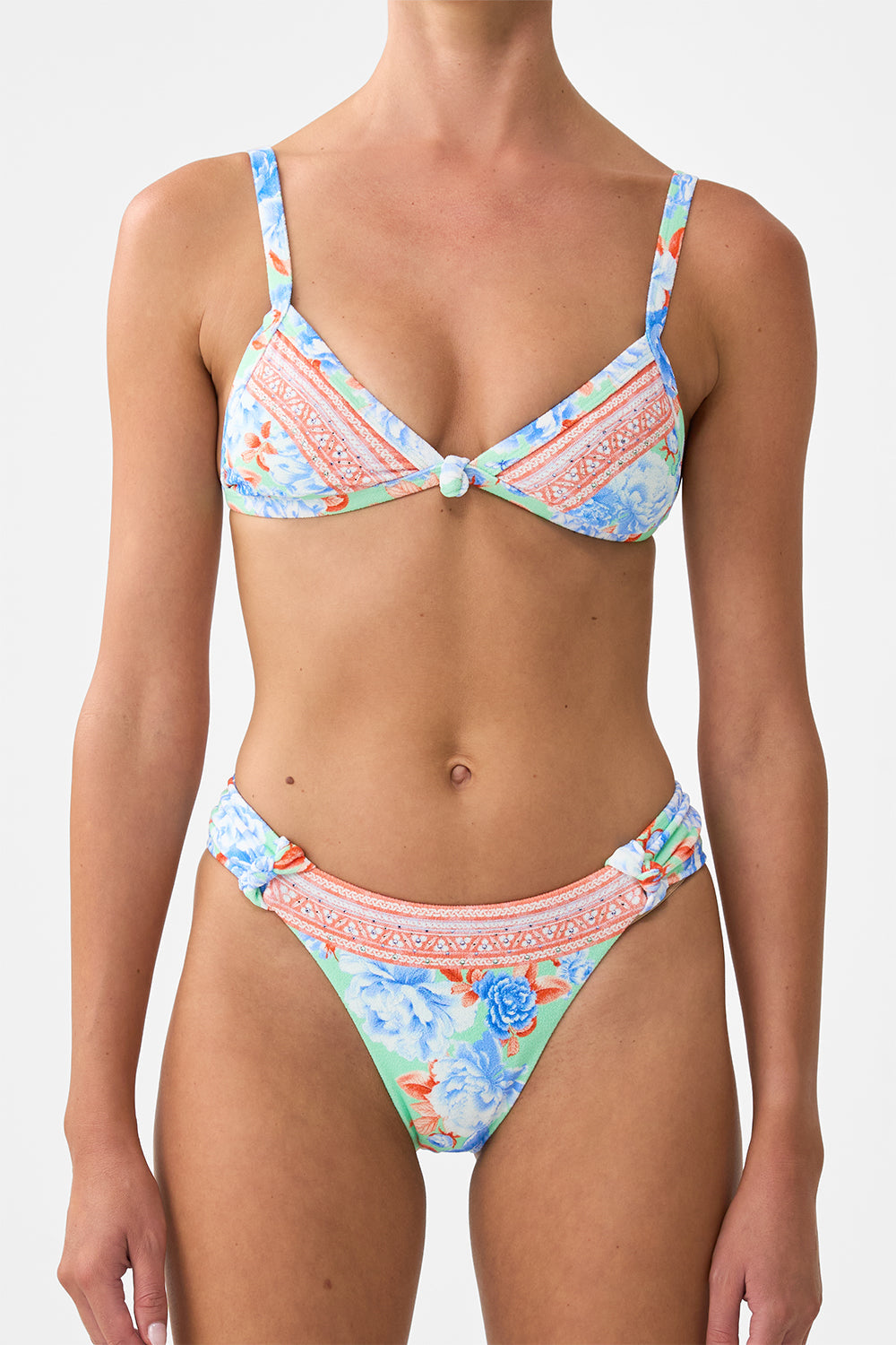 TRI BIKINI TOP WITH KNOT FRONT TOPKAPI POP