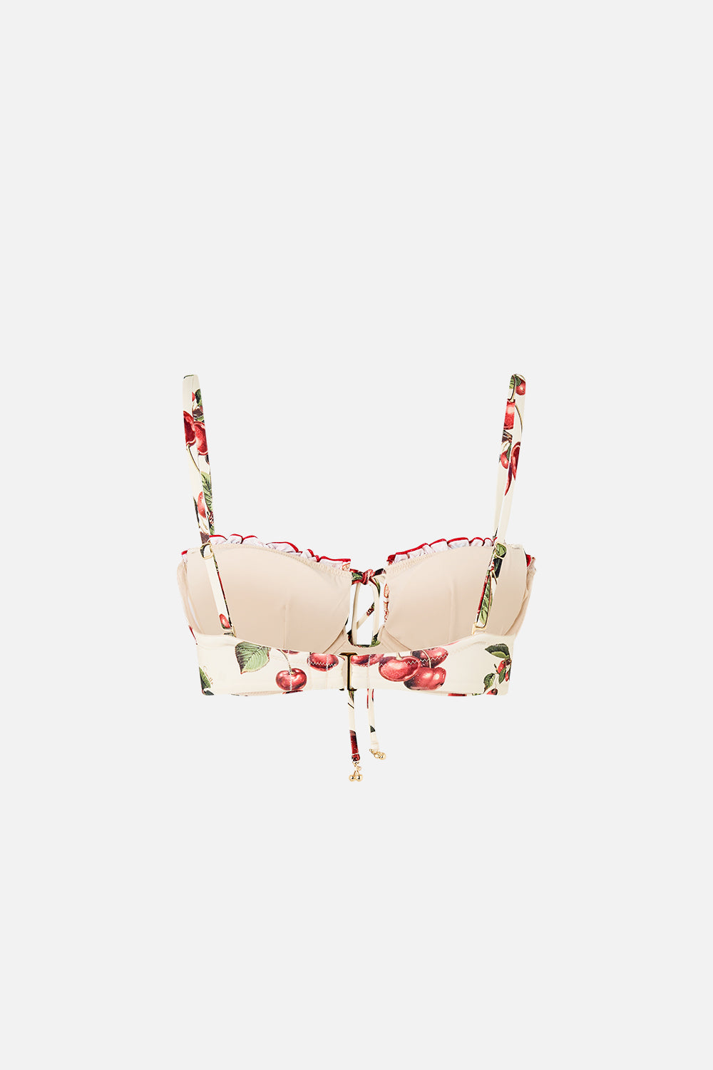 Notes From The Road Ruched Cup Underwire Bikini Top With Front Tie