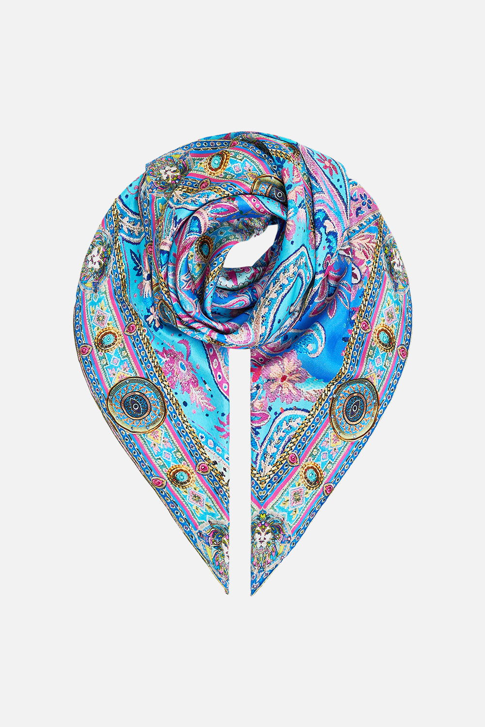 FOULARD GRANDE DE SEDA CRISTALIZADA HUELLAS EN EL FOLKLORE