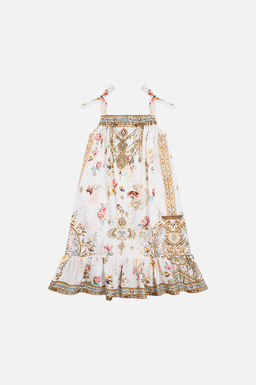 VESTIDO MAXI CON CORDÓN PARA NIÑAS Y TIRANTES DE LAZO DINASTÍA OTOMANA