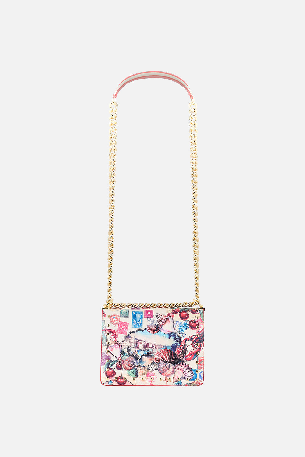 CROSSBODY BOX BAG WITH CHAIN AND KEYRING NOTES FROM THE ROAD