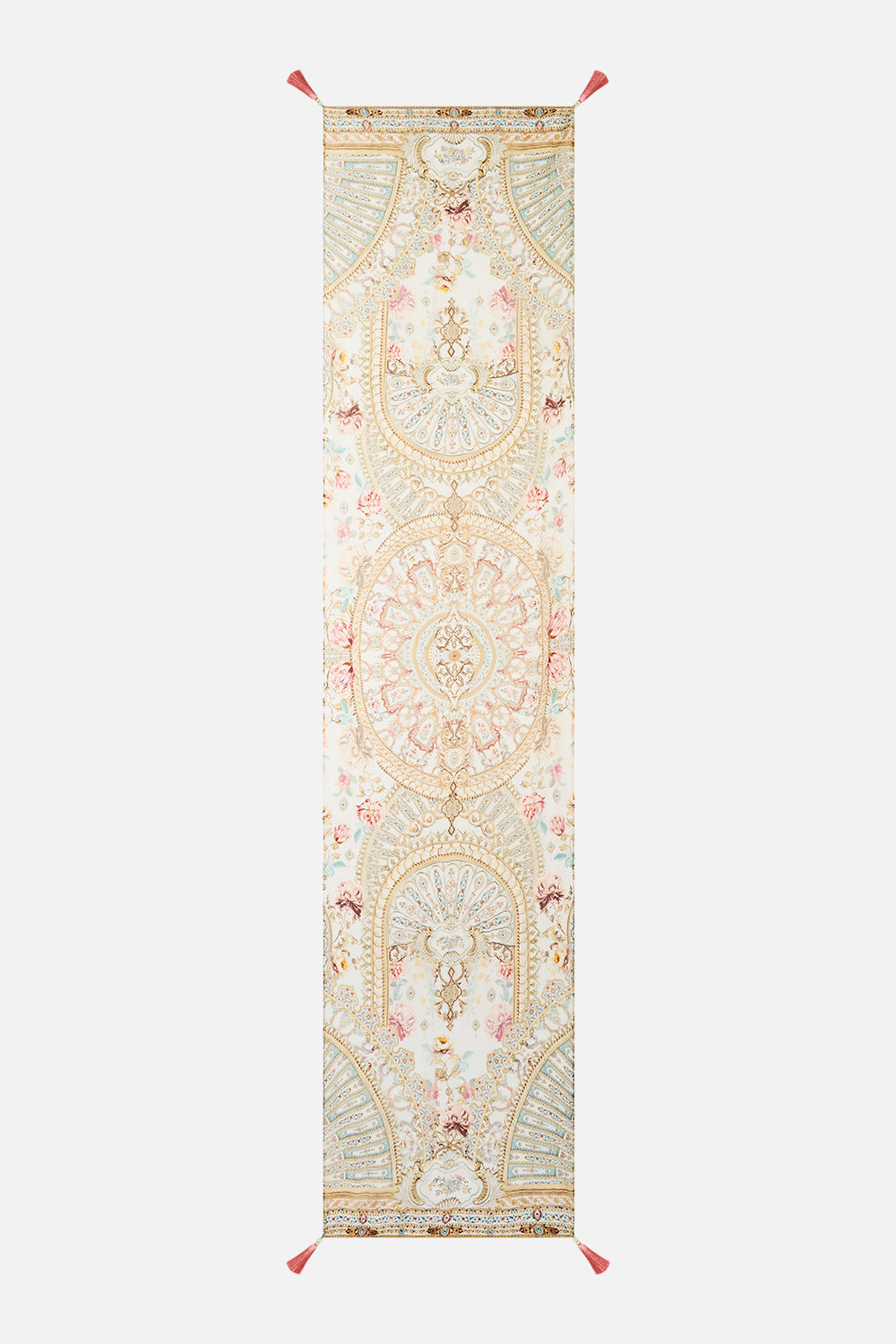 The CAMILLA long silk crinkle chiffon scarf from our print Ottoman dynasty, front product view