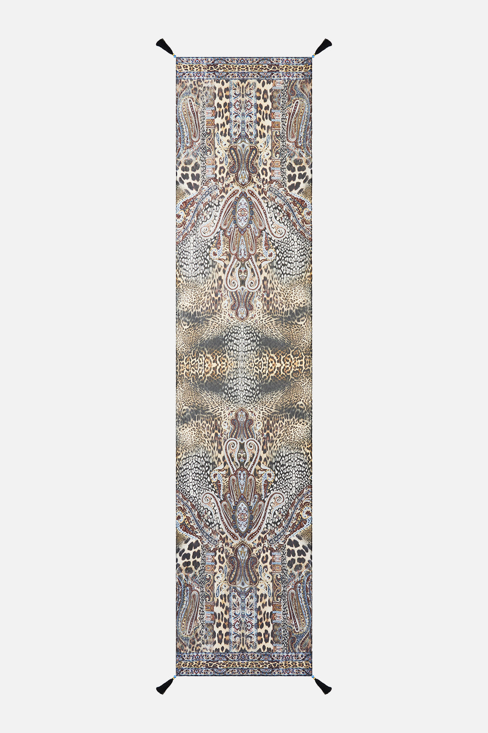 LONG SILK CRINKLE CHIFFON SCARF ISTANBUL ANIMALIA