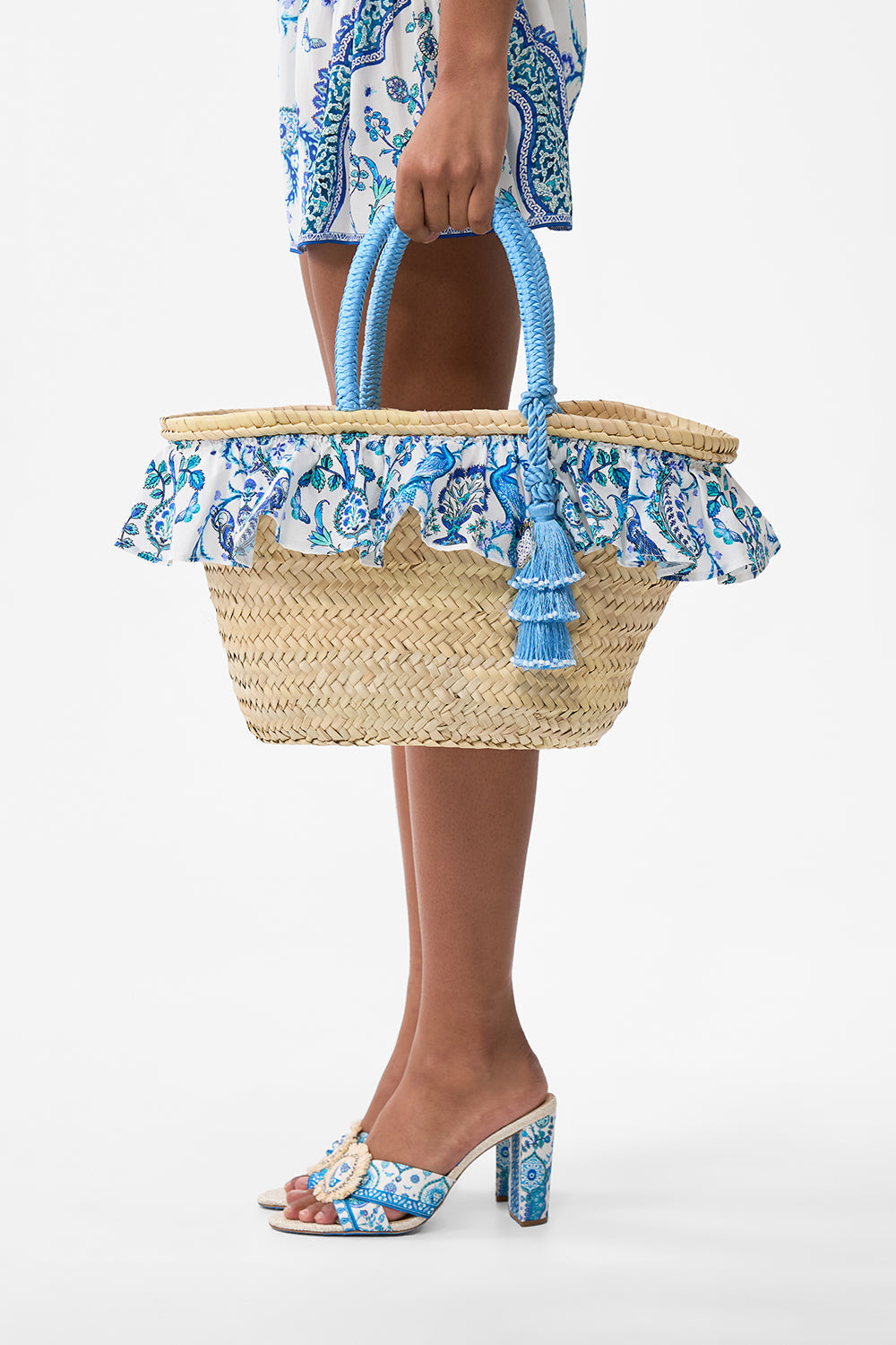BOLSO DE RAFIA CON BORDE CON VOLANTES ISNIK LULLABY