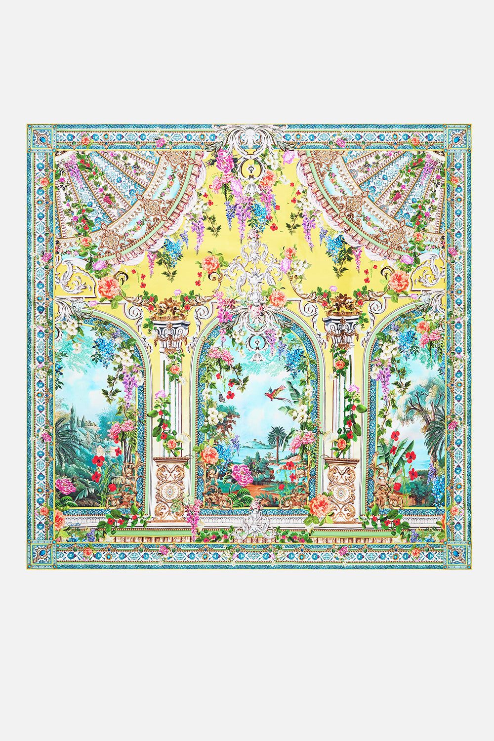 PRINTED SILK TWILL SQUARE SCARF TALES OF TOPKAPI PALACE