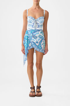 EYELET WRAP MINI SARONG WITH TIE WAIST ISNIK LULLABY