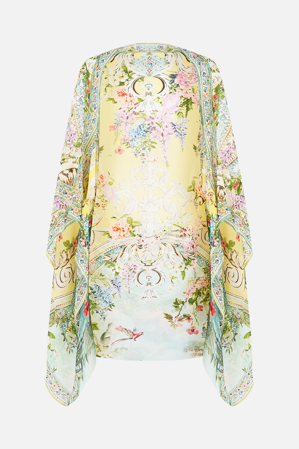 The CAMILLA silk chiffon shrug from our print tales of Topkapi palace, front product view