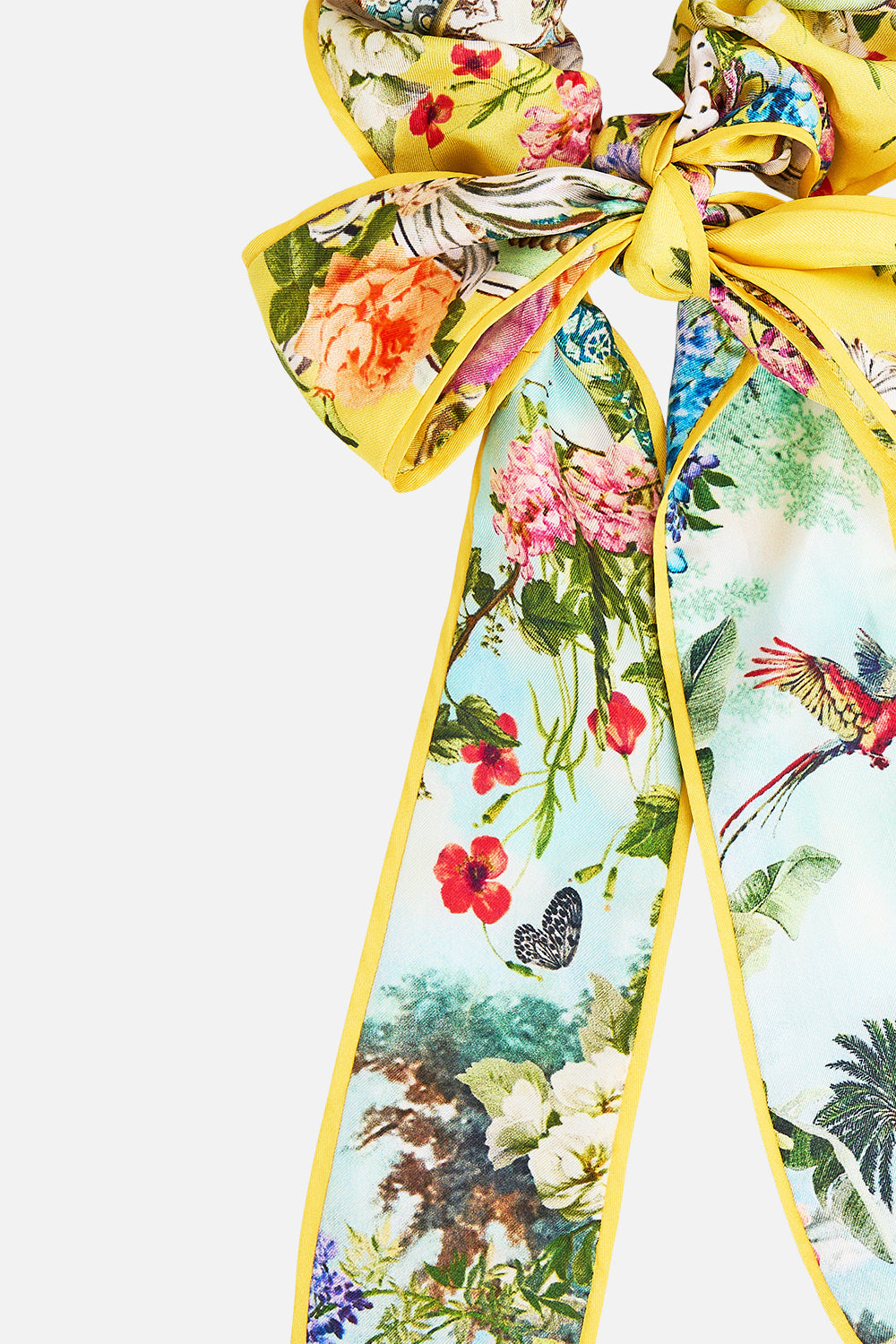 The CAMILLA scrunchie with bow from our print tales of Topkapi palace, back product view