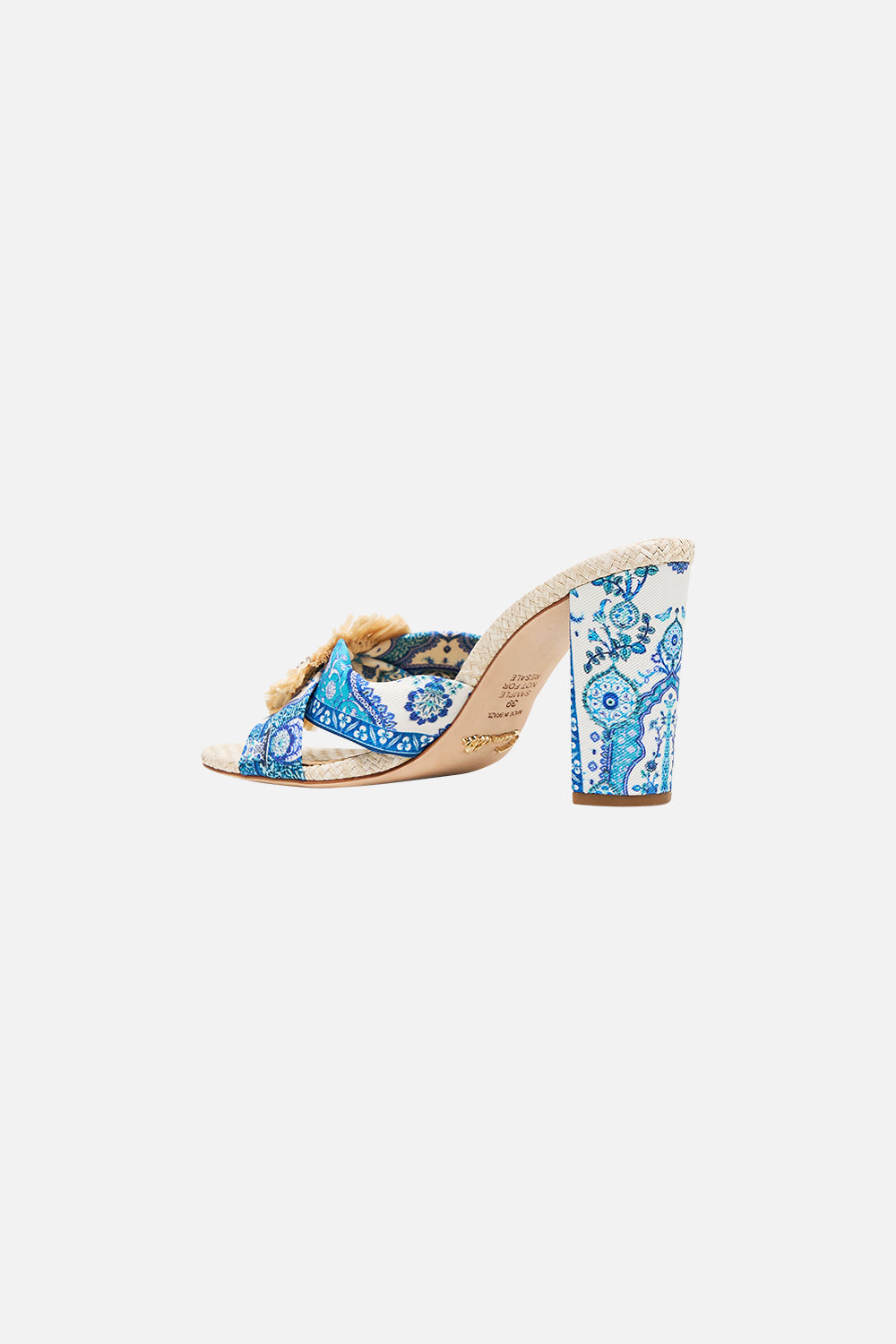 MULE CON TACÓN DE RAFIA ESTAMPADA AZRA ISNIK LULLABY