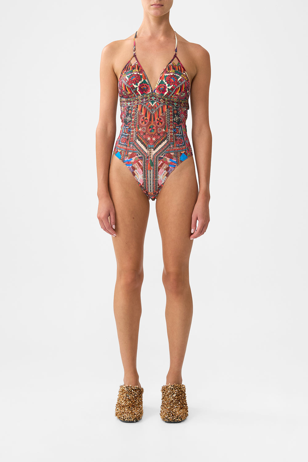 CHAIN DETAIL TRI BODYSUIT WITH MESH INSERTS PATCHWORK ALCHEMY