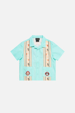BOYS SHORT SLEEVE CABANA SHIRT WITH LOVE FROM TÜRKIYE