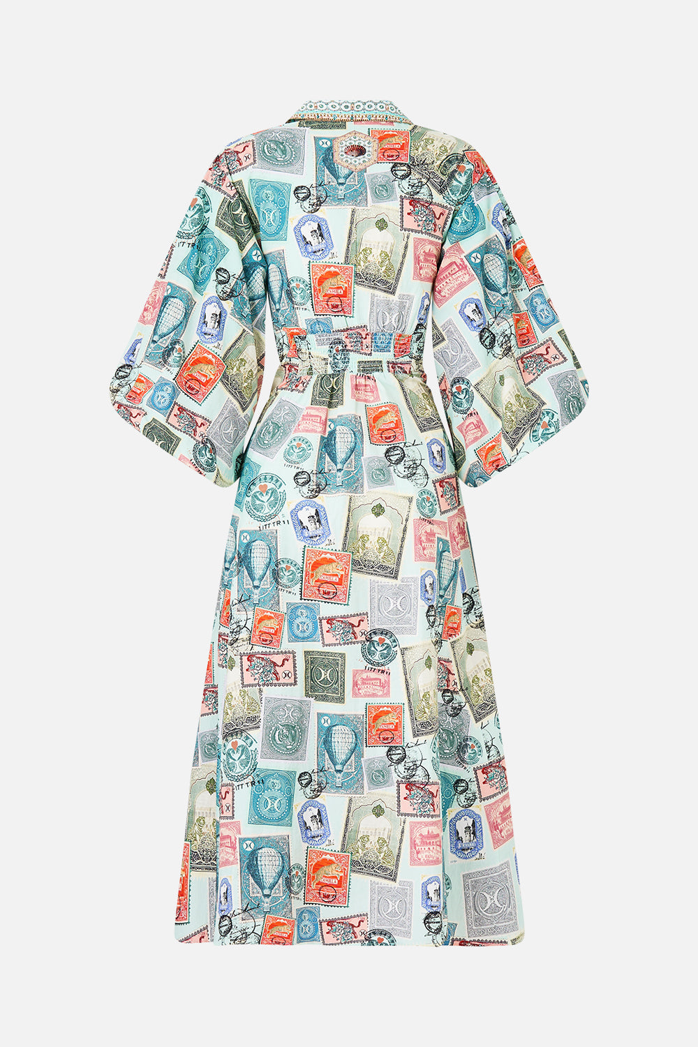 WAIST TIE SHIRT DRESS WITH BUBBLE SLEEVE WITH LOVE FROM TÜRKIYE
