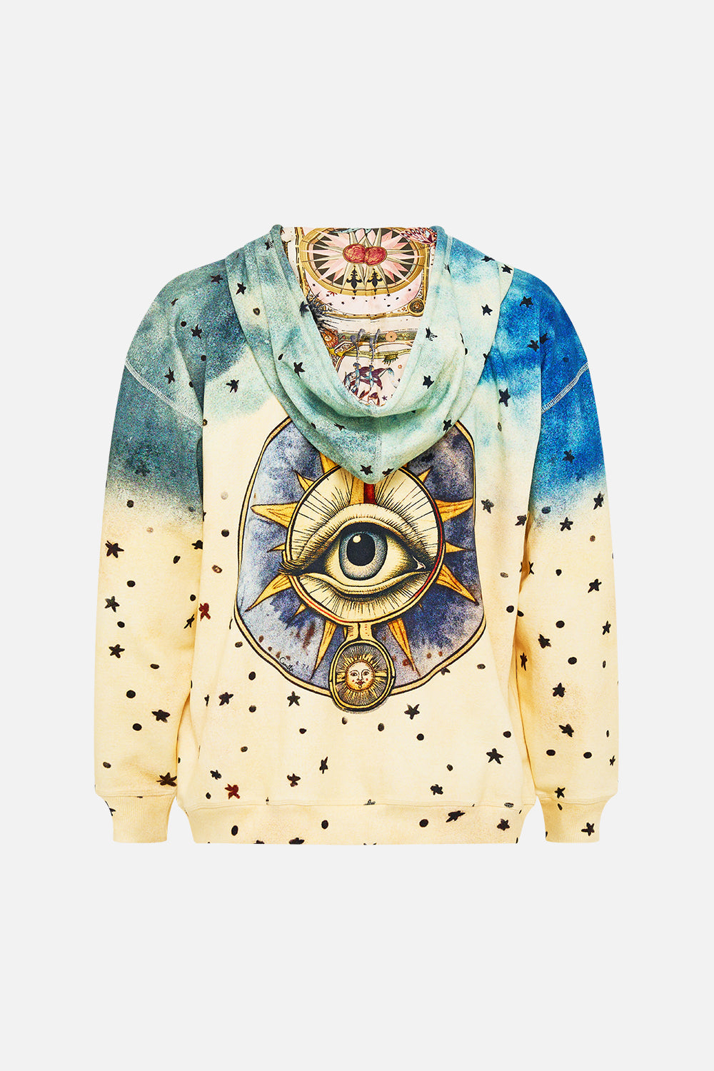 The CAMILLA relaxed fit oversized hoodie w kanga pocket from our print house of horoscopes, back product view