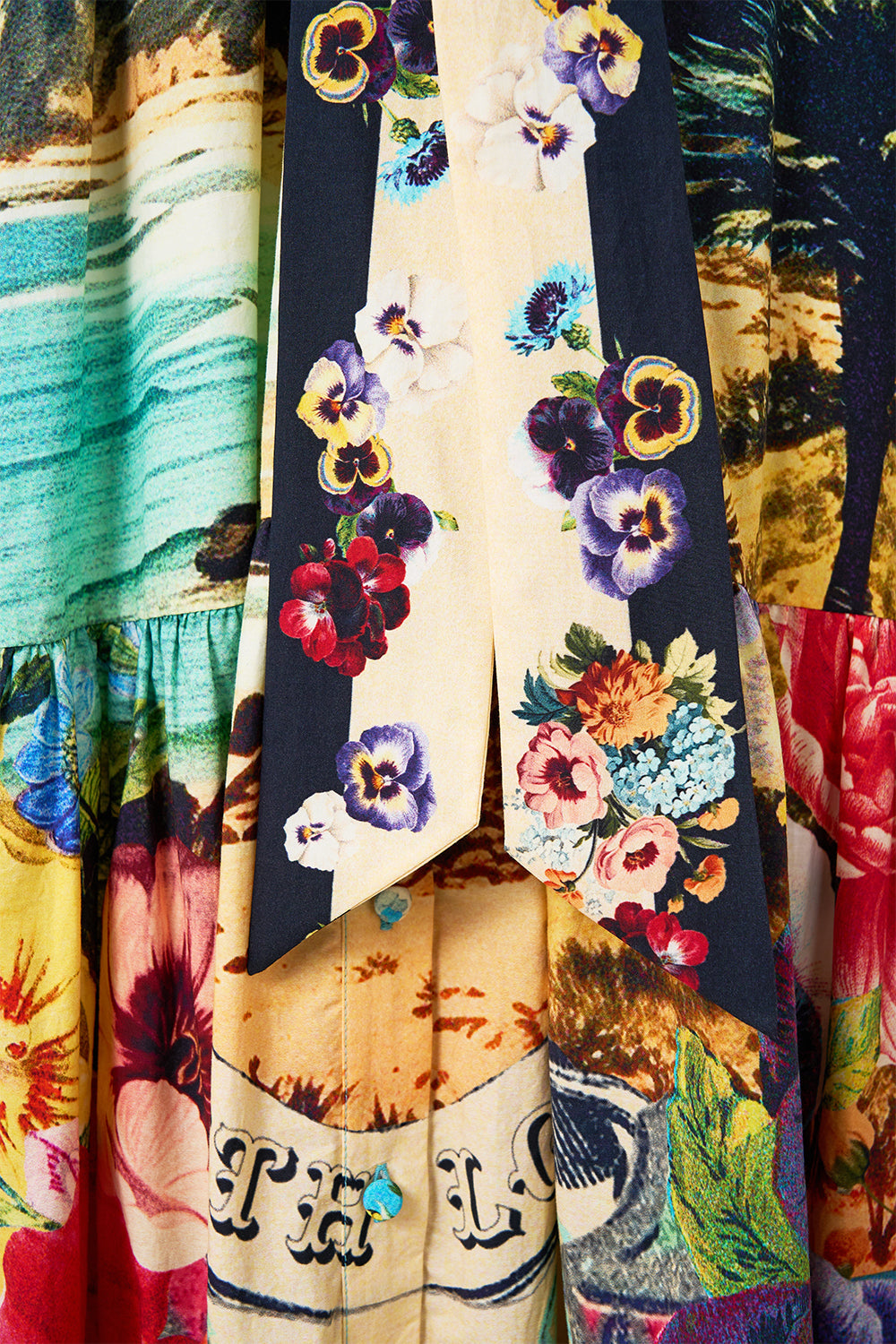 The CAMILLA Tiered Shirt Dress With Short Sleeve in our Bathing Bombshell print.