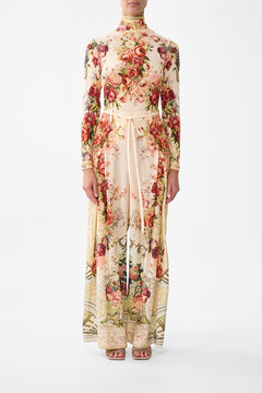 The CAMILLA Soft Wide Leg Pant With Tie Detail in our Meet Me At The Majestic print.