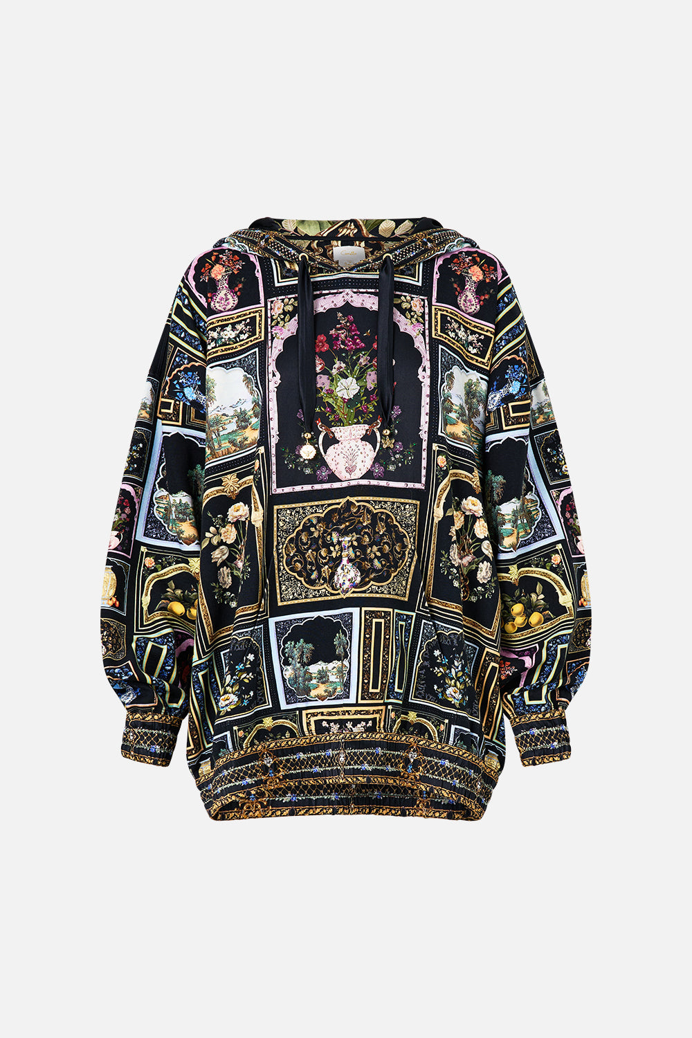 SUDADERA CON CAPUCHA ESTILO NOVIO, BANDA EN BAJO DE SEDA, ELEGANCIA OTOMANA