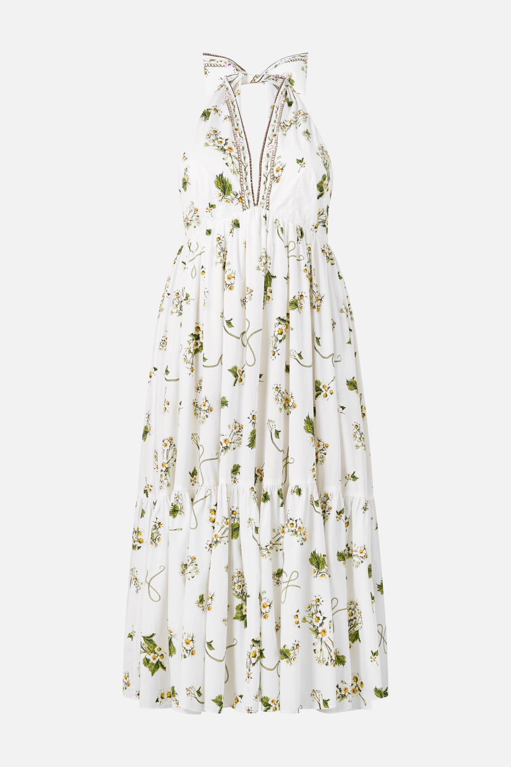 VESTIDO HALTER CON VOLANTES EN EL BAJO UTOPIA BOTÁNICA