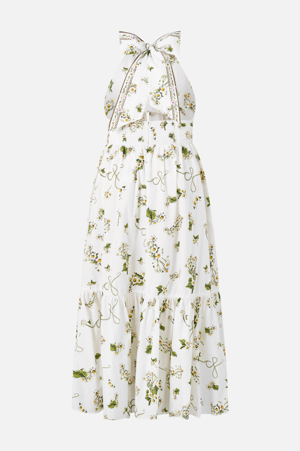 VESTIDO HALTER CON VOLANTES EN EL BAJO UTOPIA BOTÁNICA