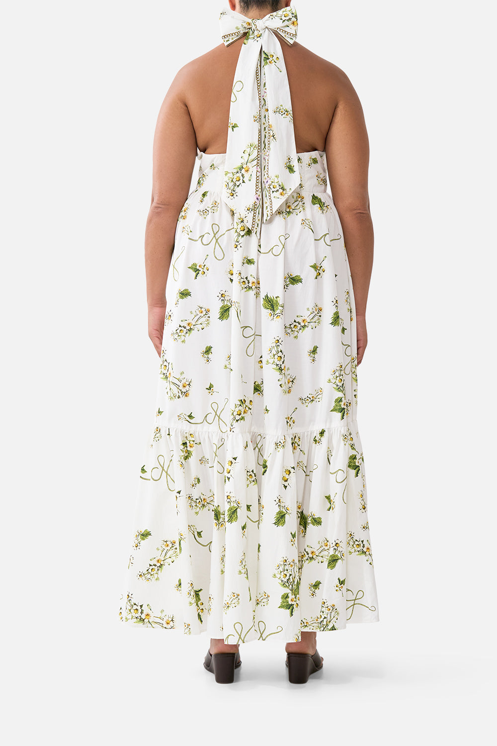 VESTIDO HALTER CON VOLANTES EN EL BAJO UTOPIA BOTÁNICA