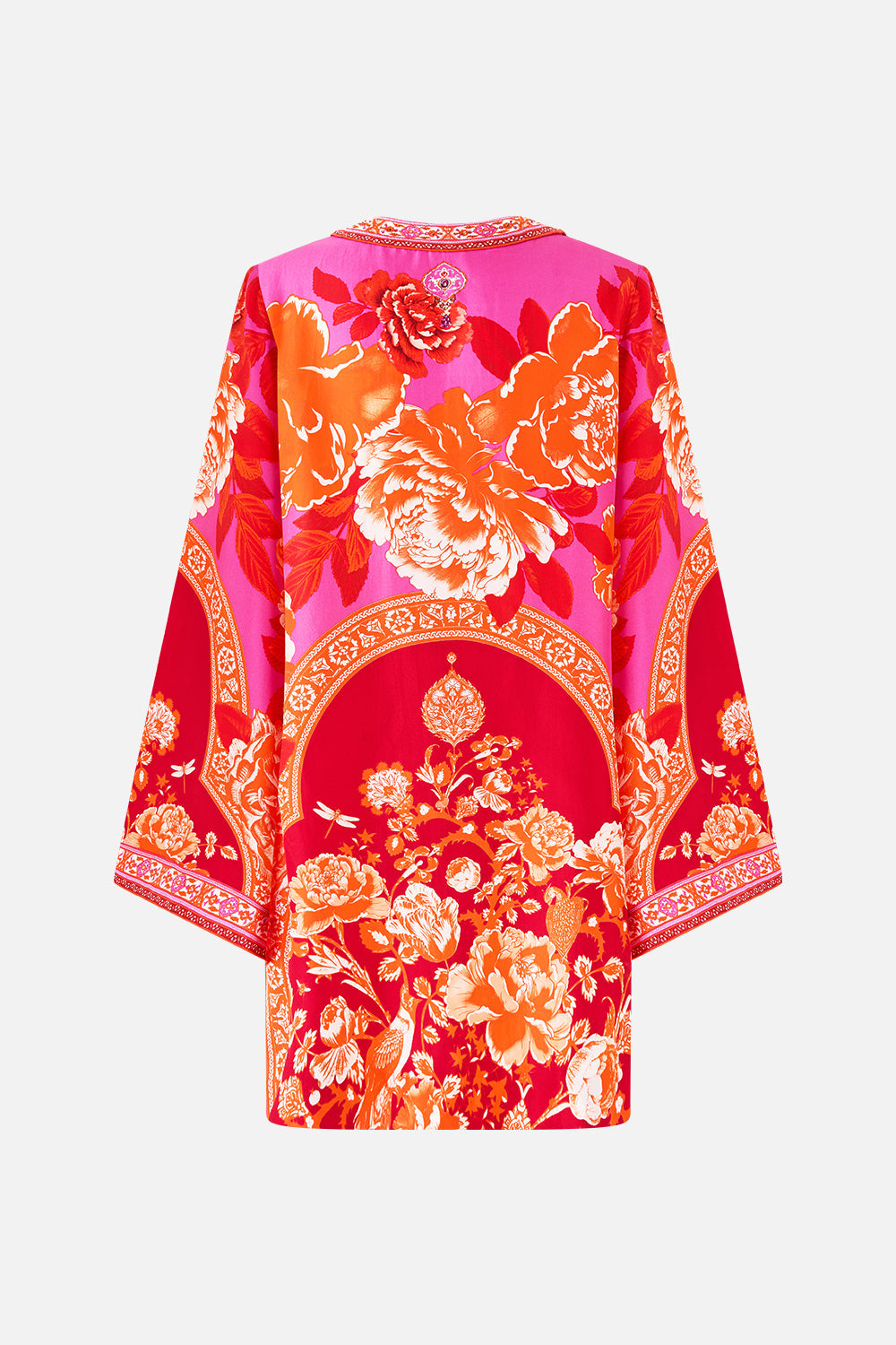 The Tiles Of Turkey Deep V Neck Hardware Short Kaftan | CAMILLA US