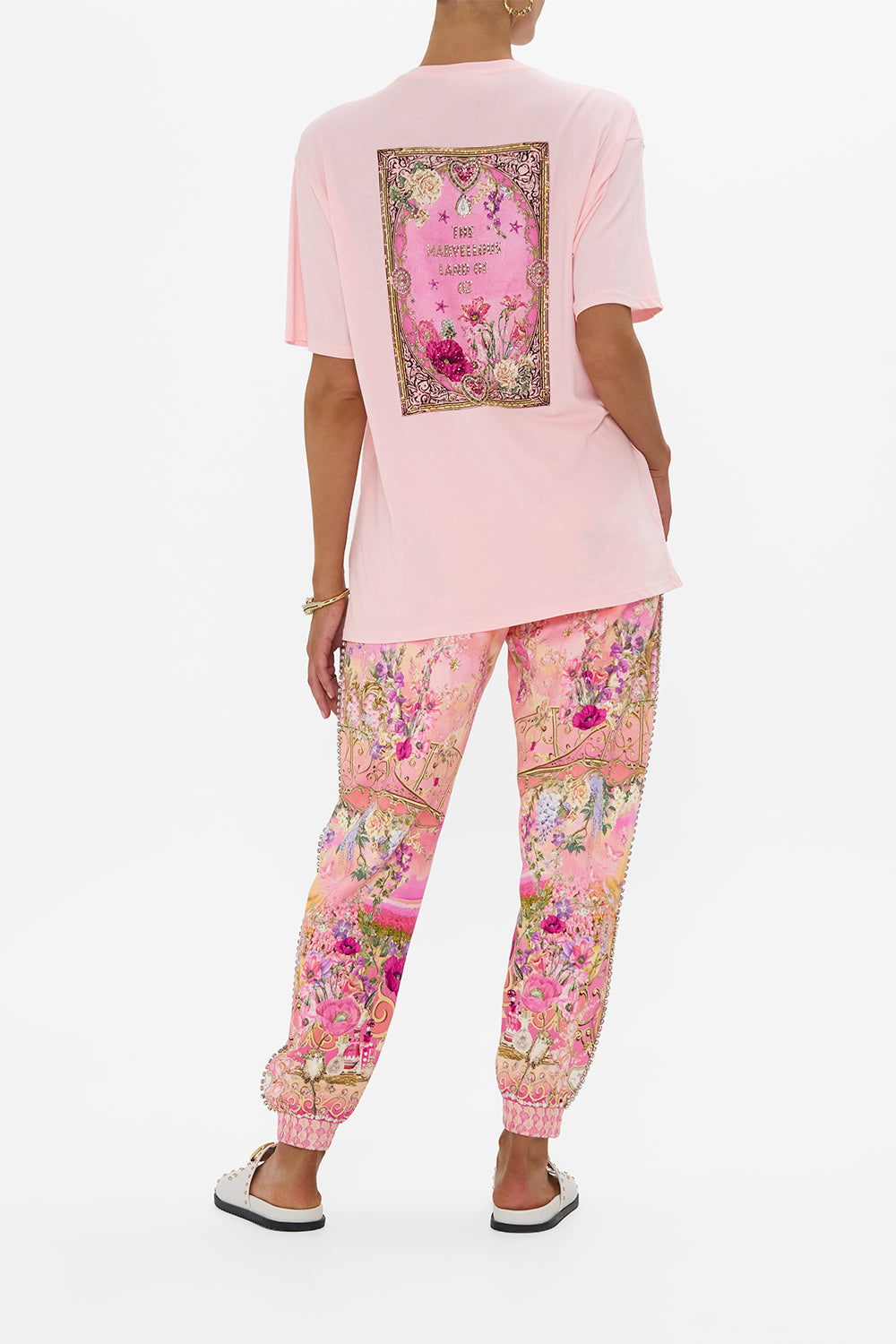 JERSEY TRACK PANT WITH SILK DETAILS TOTALLY OZMOPOLITAN