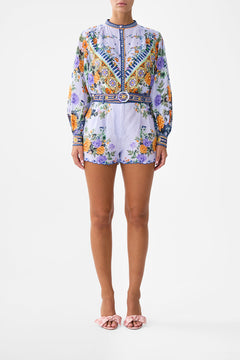 The CAMILLA Tuck Front Short in our Luscious In Lisbon print.
