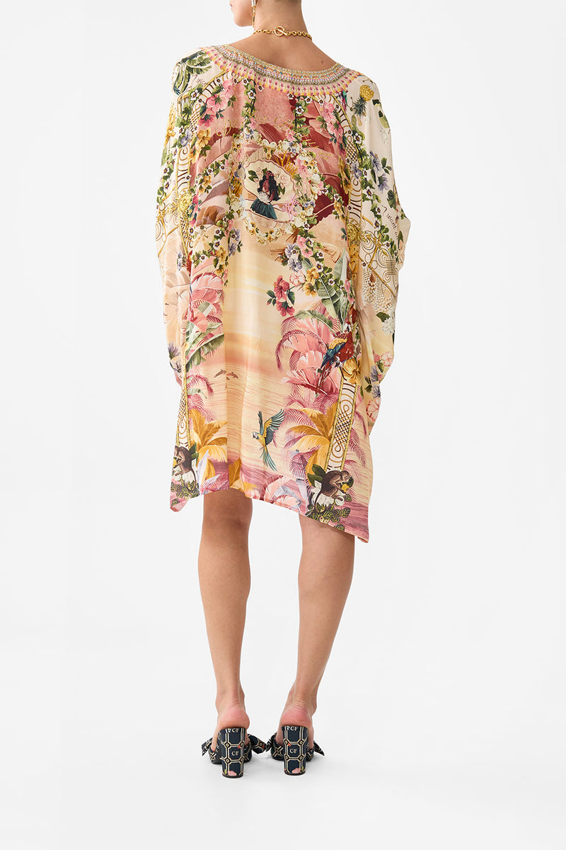 Women White Patola Short Kaftan Top
