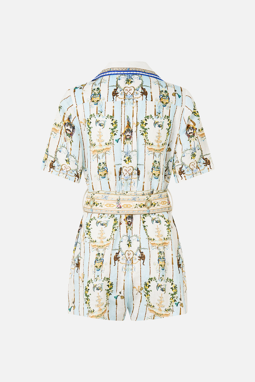 The CAMILLA POCKET PLAYSUIT VENUS ON A VESPA in our  print.