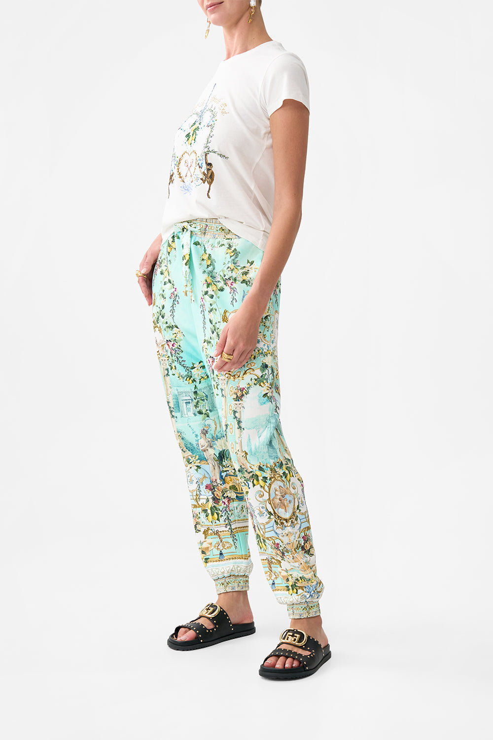 JERSEY TRACK PANT WITH SILK DETAILS VENUS ON A VESPA